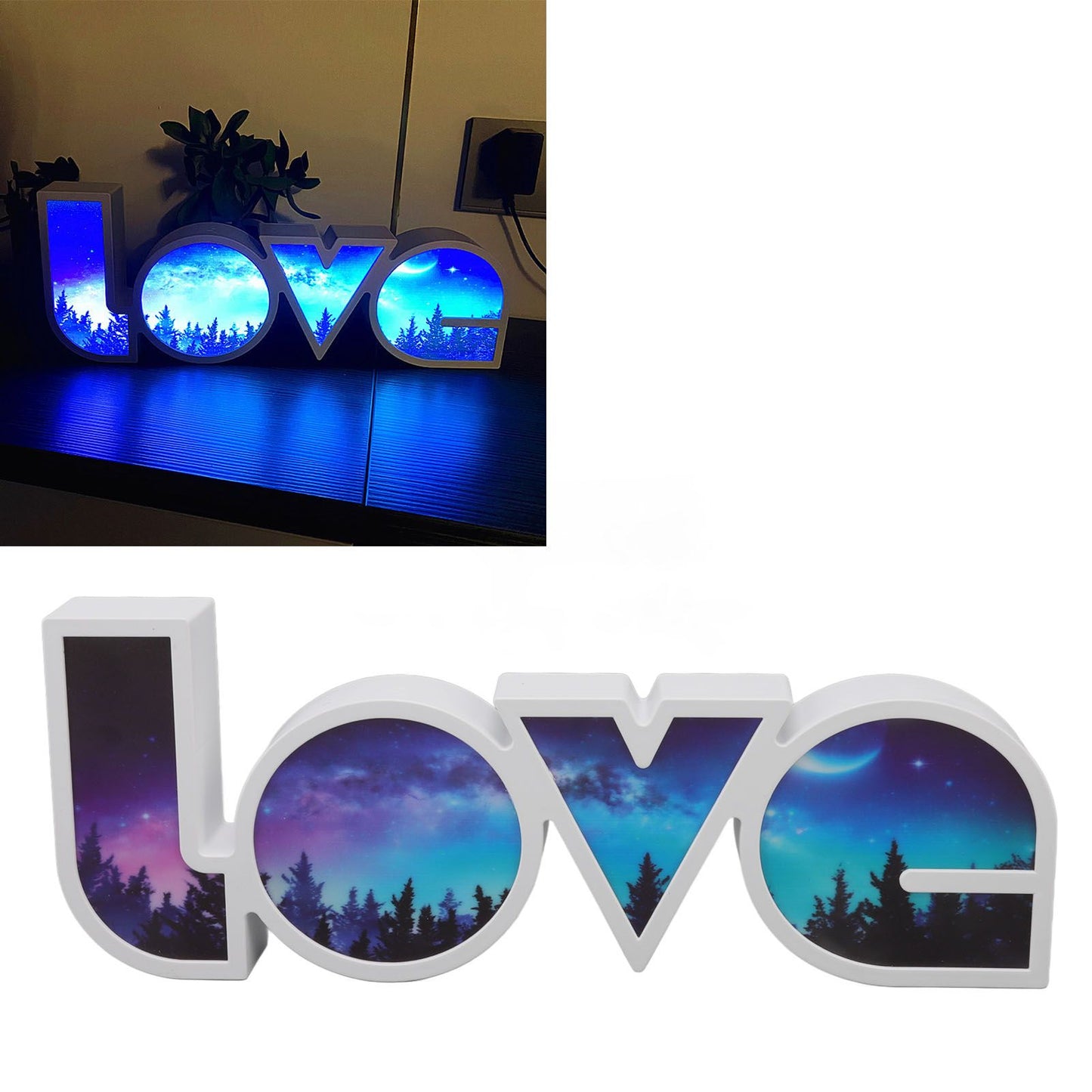 Love Letter Light LED USB and Battery Power Supply White Light Love Sign Decorations Light for Birthday Festival Forest