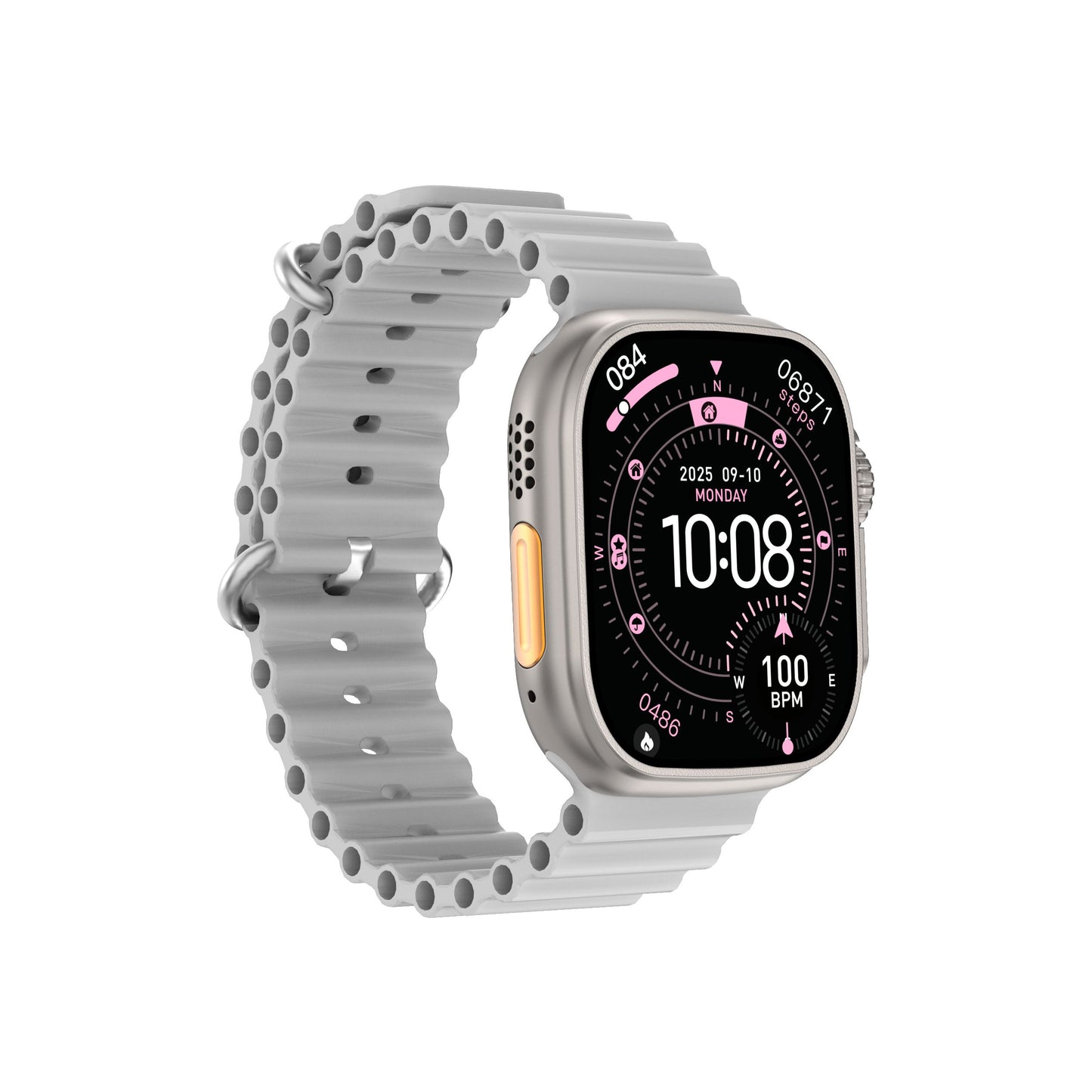DT Ultra 4 Smart Watch Full Touch Screen Fitness Tracker for Men Women，White