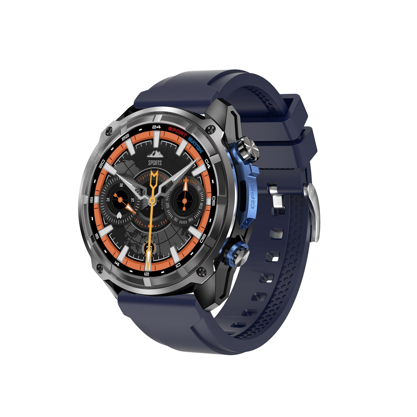 DTG1 GPS Smart Watch, AMOLED Touchscreen, 860mAh Battery, 3ATM Waterproof, Bluetooth Call,Blue