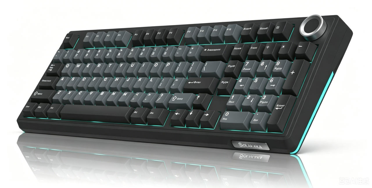 Solakaka Ki99pro 3‑Mode RGB Mechanical Keyboard,  Gray‑Blue