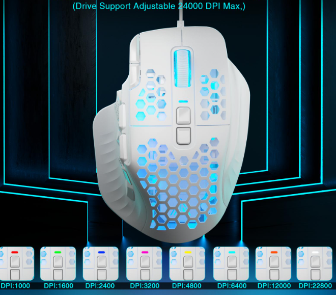 SOLAKAKA SM809 Pro Triple-Mode Wireless Gaming Mouse，white