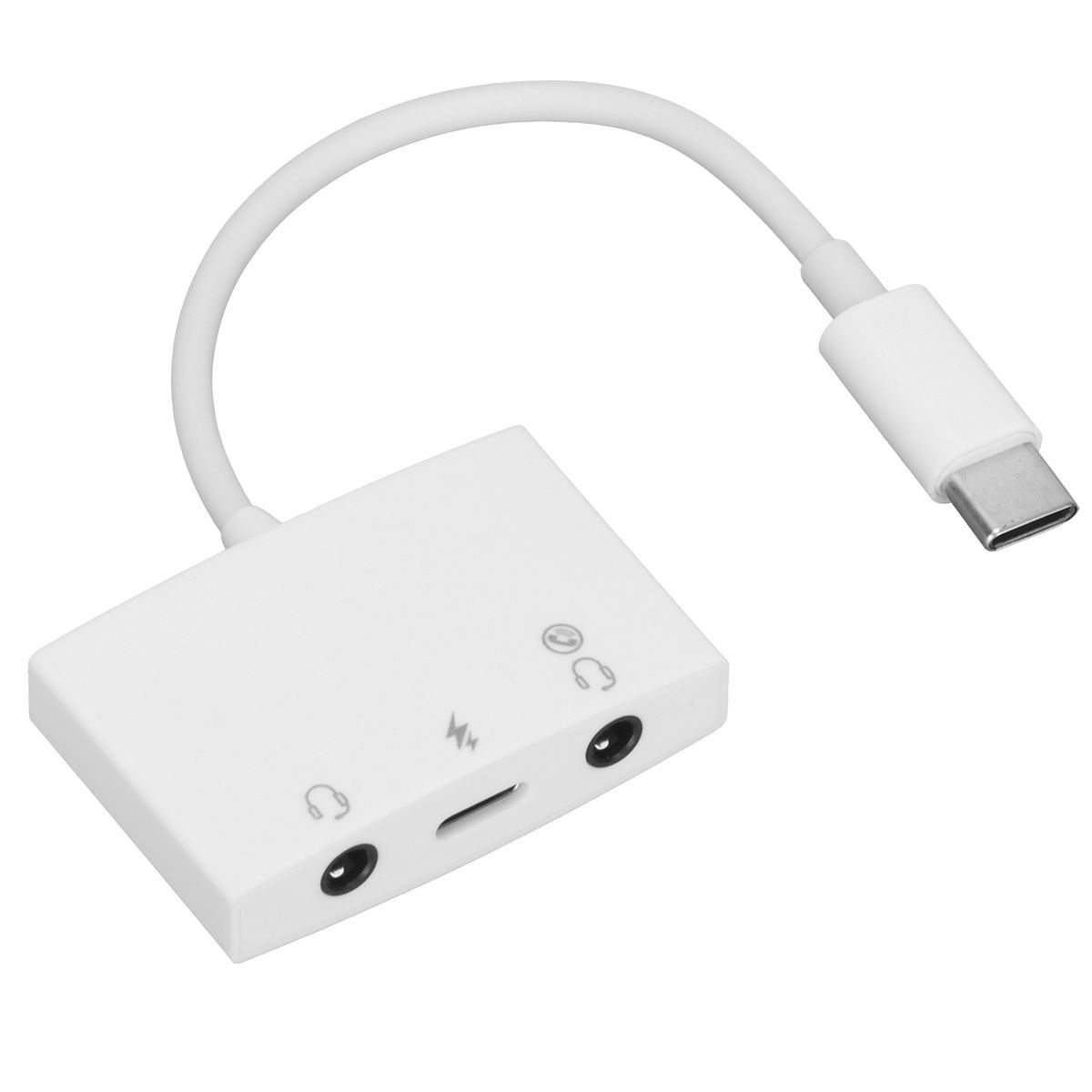 Headphone Splitter 3 in 1 USB to C Transfer Double 3.5mm AUX Audio Headset
