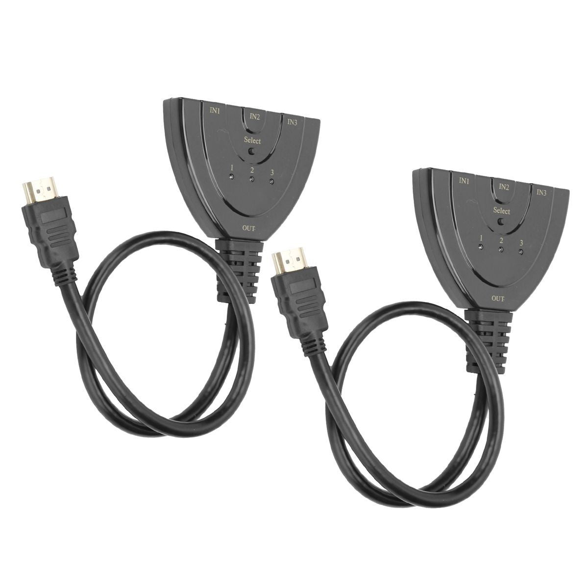 2Pcs HDMI Splitter 3 Port 4Kx2K MultiFunctional Hub Box Switcher for LCD HD