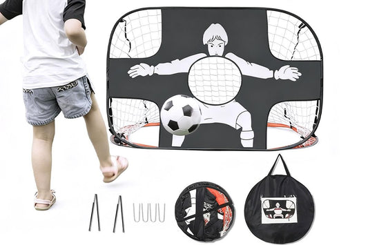 2 in 1 Portable Foldable Soccer Goal with Detachable Target - Red