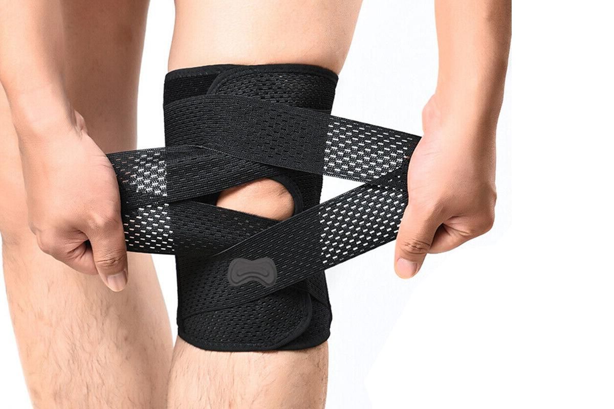Knee Brace with Side Stabilizers for Meniscus Tear Knee Pain Breathe Knee Sleeve Relieve Knee Pain Injury Recovery for Working Out, Knee Support -Black / XL