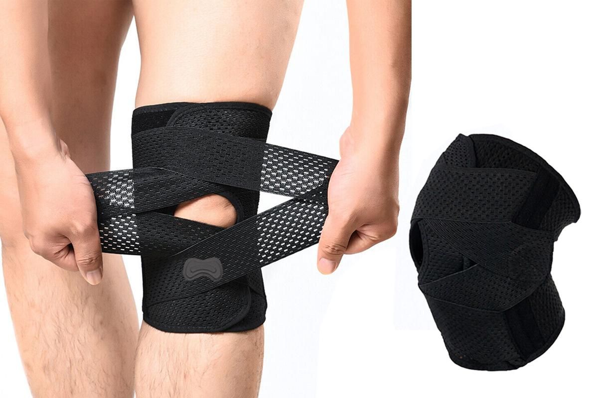 Knee Brace with Side Stabilizers for Meniscus Tear Knee Pain Breathe Knee Sleeve Relieve Knee Pain Injury Recovery for Working Out, Knee Support -Black / M