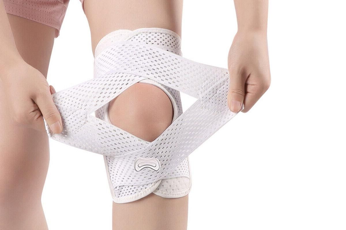 Knee Brace with Side Stabilizers for Meniscus Tear Knee Pain Breathe Knee Sleeve Relieve Knee Pain Injury Recovery for Working Out, Knee Support -White / M