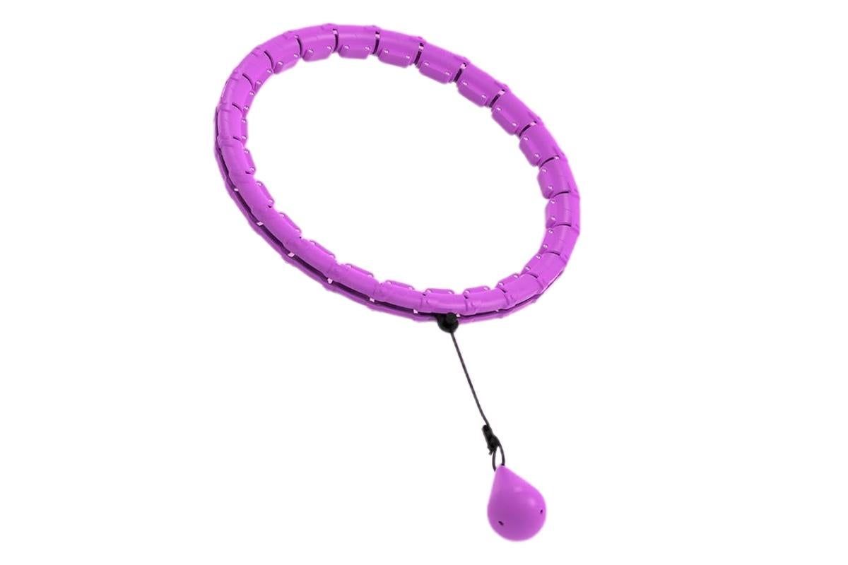 32 Section Weighted Hula Hoop with Massage Rollers - Purple