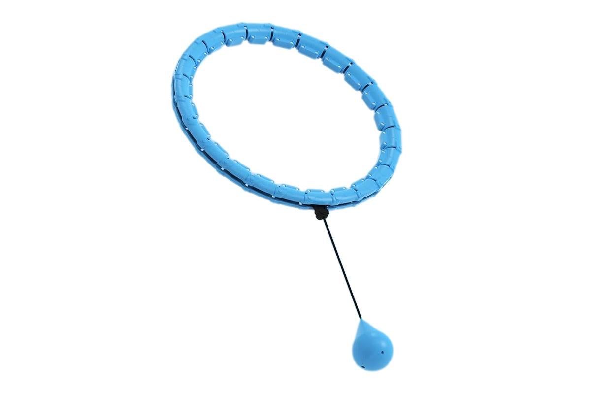 32 Section Weighted Hula Hoop with Massage Rollers - Blue