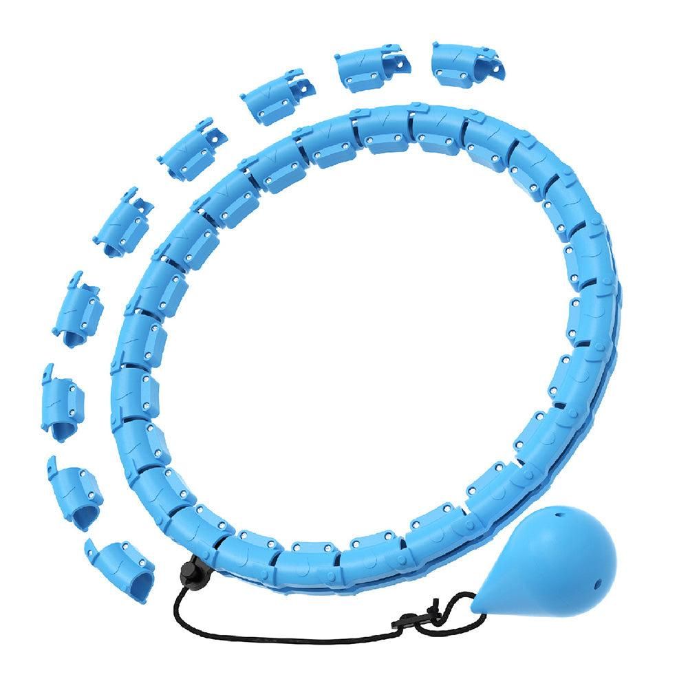 32 Section Weighted Hula Hoop with Massage Rollers - Blue