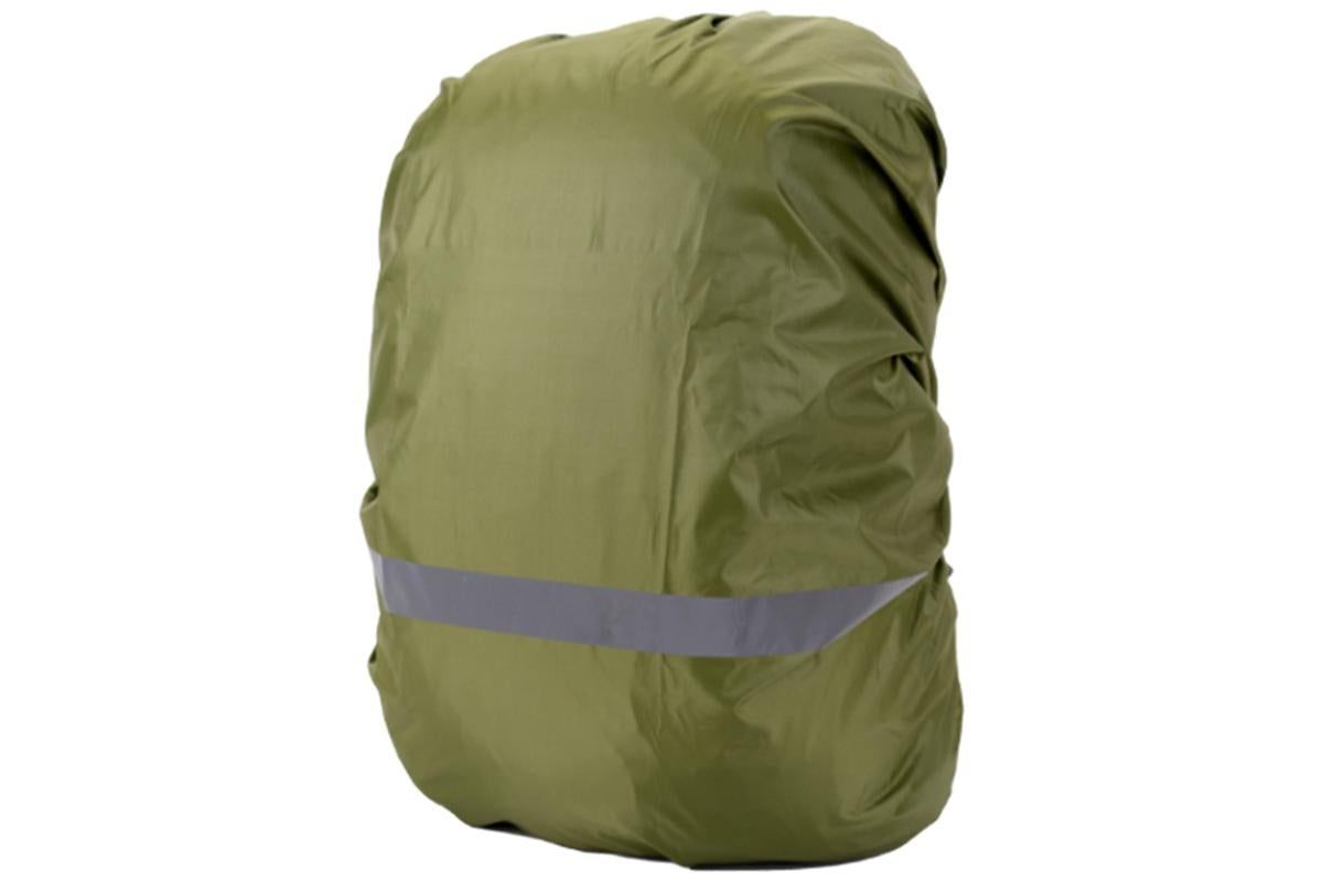 High-Visibility Backpack Rain Cover with Reflective Strip Water-Resistant Outdoor Night Travel Bag Cover -Army Green / M