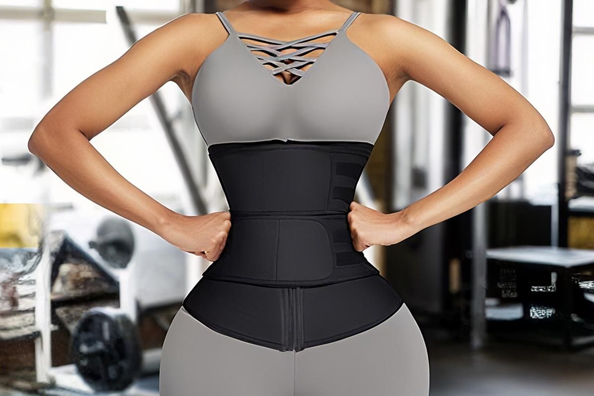 Sweat Waist Trainer for Women Sauna Sweat Belt Slim Body Shaper Corset - Black & M