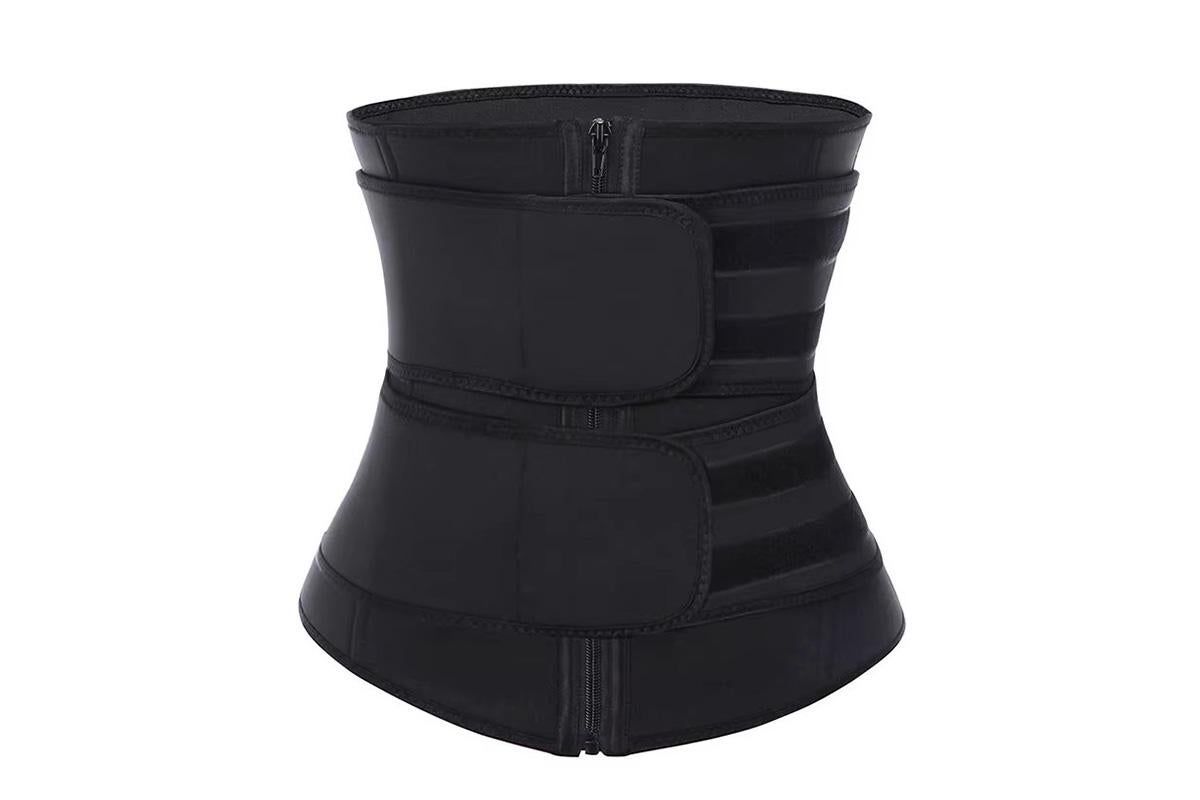 Sweat Waist Trainer for Women Sauna Sweat Belt Slim Body Shaper Corset - Black & L