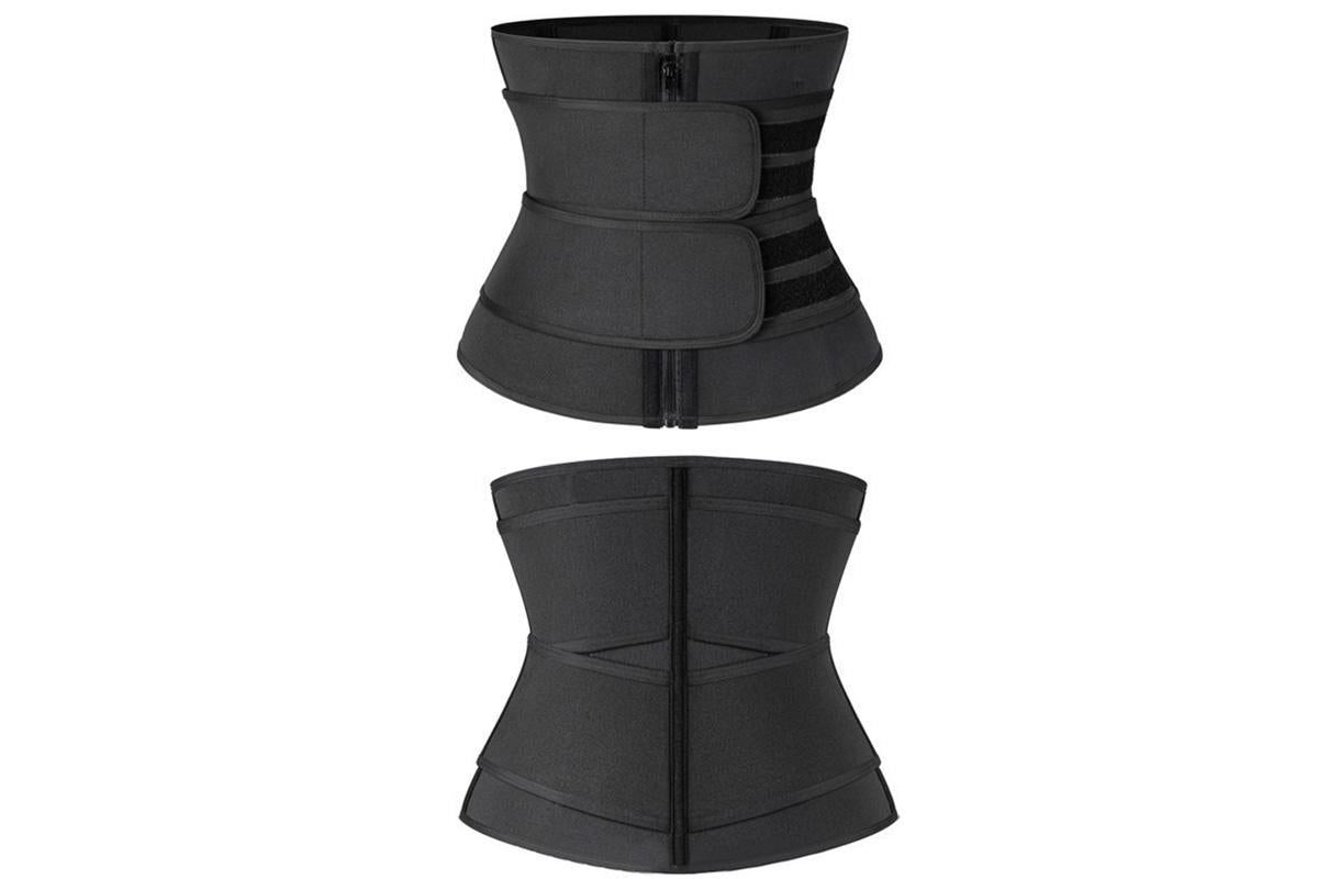 Sweat Waist Trainer for Women Sauna Sweat Belt Slim Body Shaper Corset - Black & XL