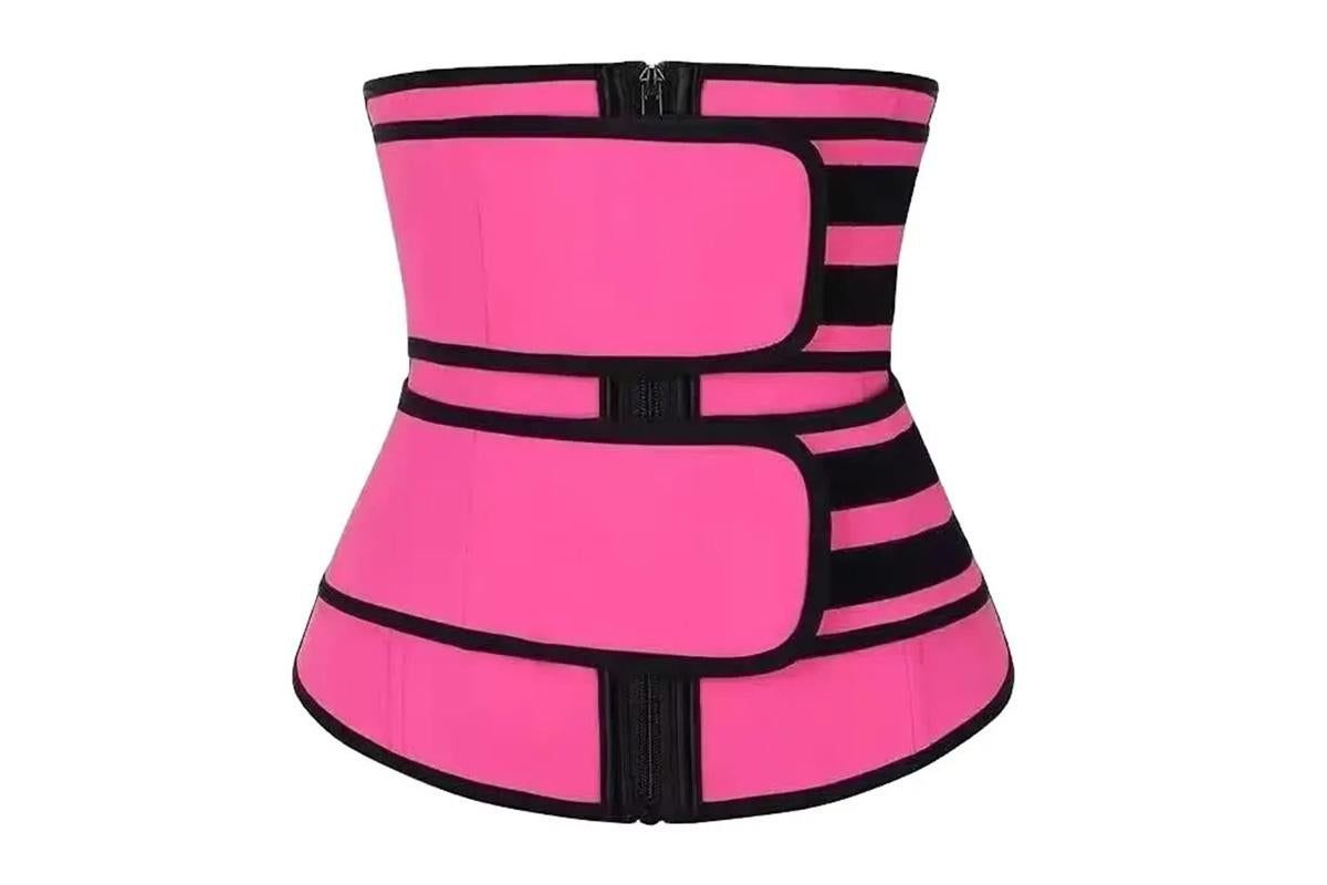 Sweat Waist Trainer for Women Sauna Sweat Belt Slim Body Shaper Corset - Magenta & XL
