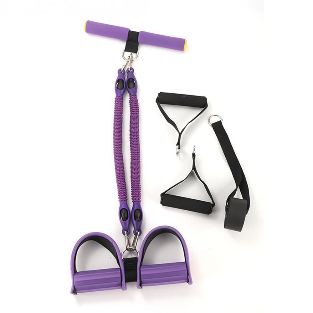 1 Set 4-in-1 Resistance Band Pedal Puller for Sit-Up Home Gym Yoga Pilates - 4 Tubes