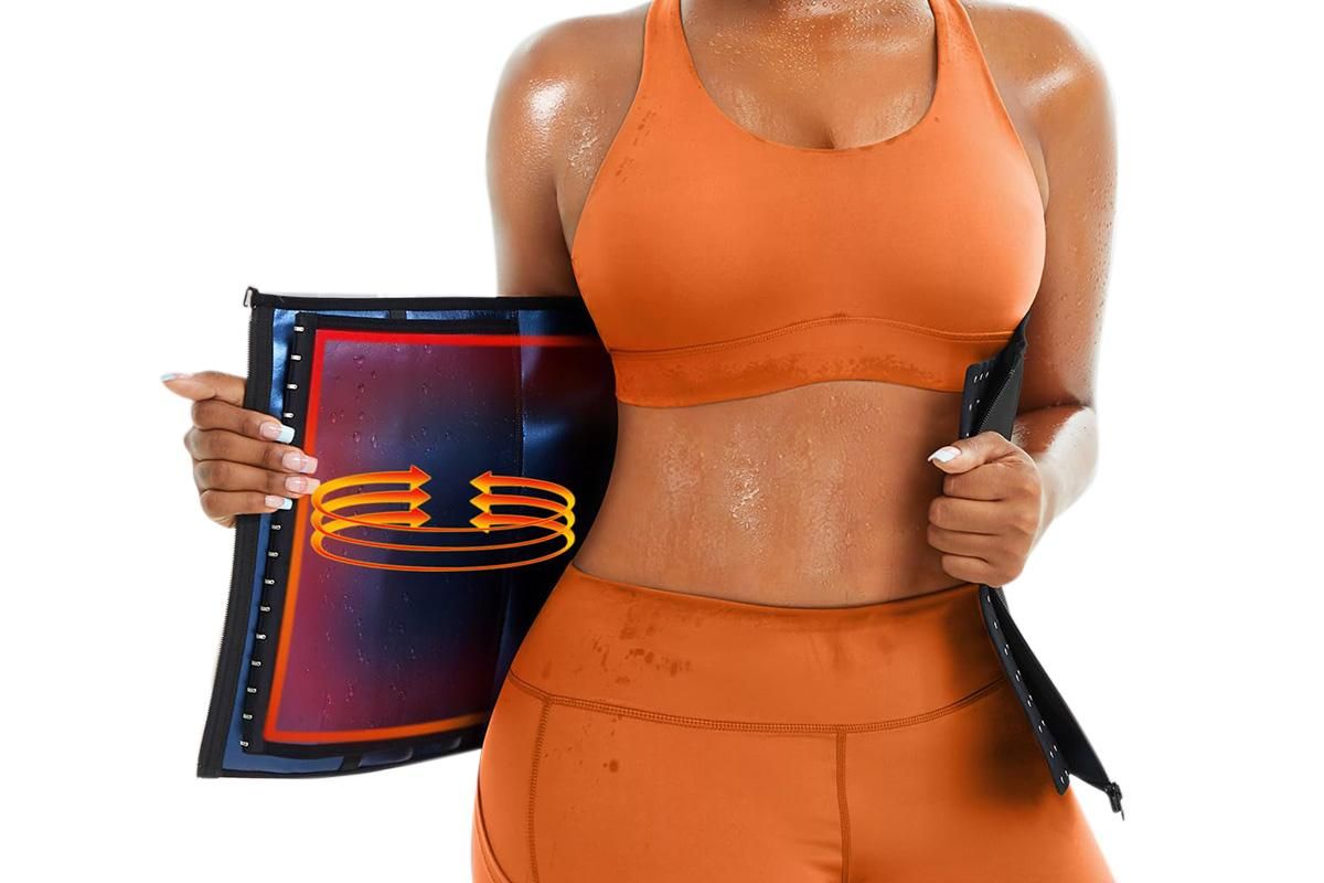 Women's Workout Waist Trainer - 3-Row Hook & Zip Slimming Belt for Yoga & Fitness - Blue & 3XL