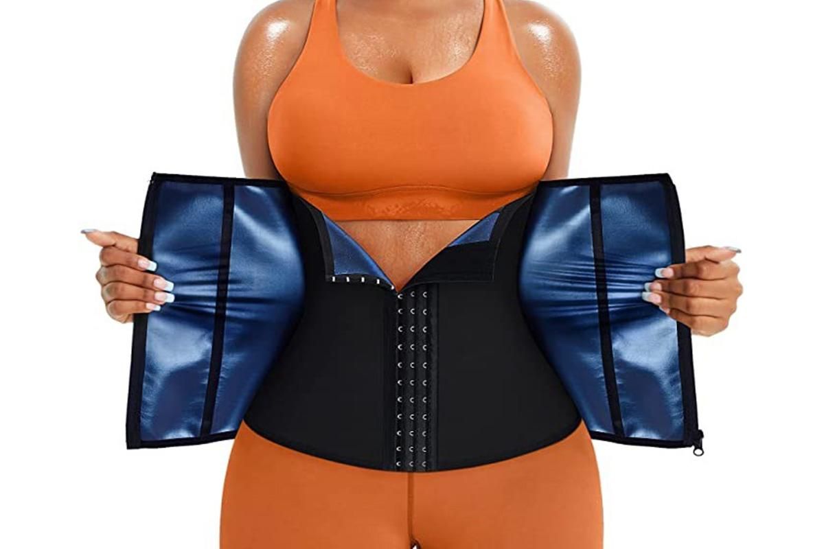 Women's Workout Waist Trainer - 3-Row Hook & Zip Slimming Belt for Yoga & Fitness - Silver & 3XL