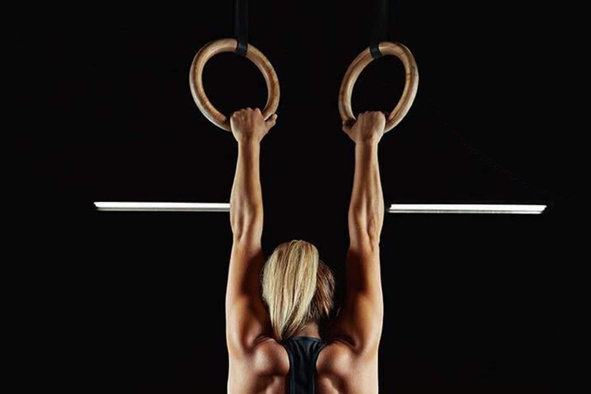 Wooden Gymnastic Rings Set Adjustable Fitness Rings for Home Workouts