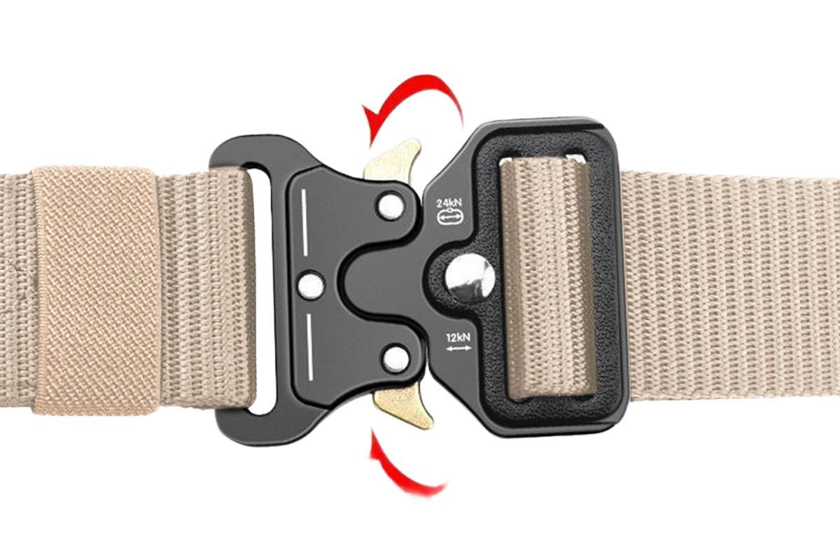 Nylon Tactical Belt Quick-Release for Outdoor Work Daily - Khaki