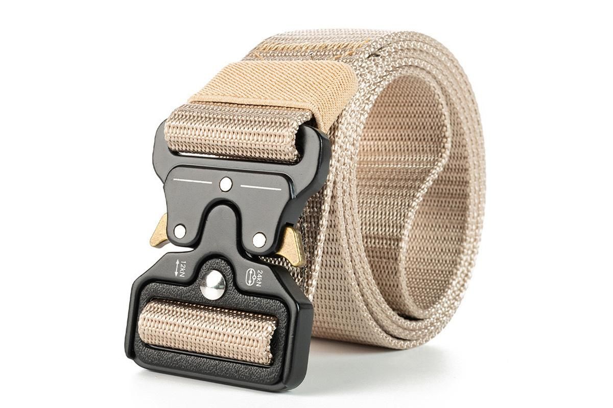 Nylon Tactical Belt Quick-Release for Outdoor Work Daily - Khaki
