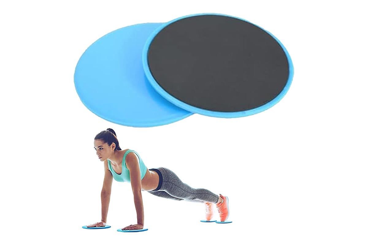 2PCS Gym Training Fitness Exercise Glider Slide Discs Core Slider Workout -Pink