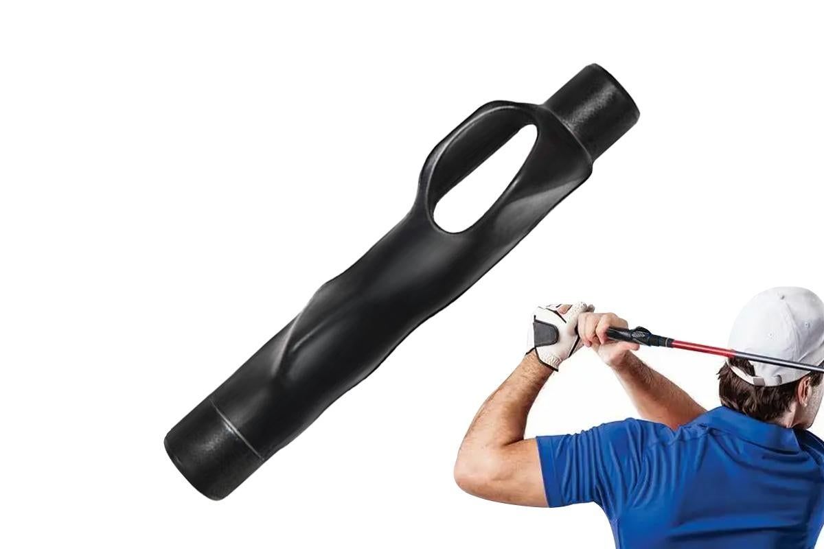 Golf Club Grip Trainer Attachment for Improved Hand Positioning -Blue