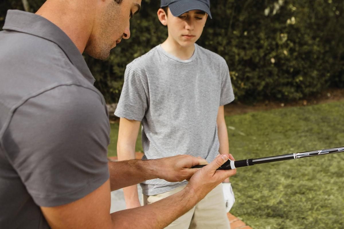 Golf Club Grip Trainer Attachment for Improved Hand Positioning -Grey