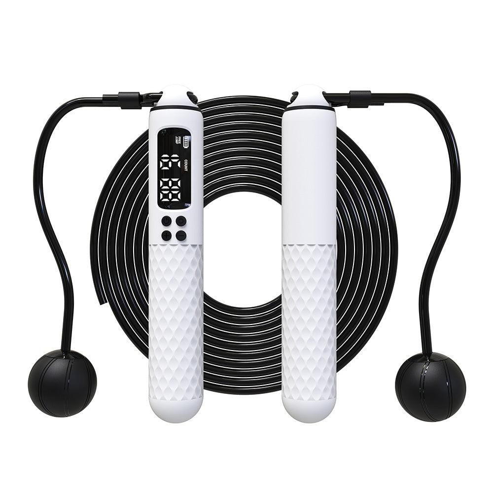 Smart Digital Jump Rope for Accurately Counts Jumps Sets Goals and Monitors Progress -White
