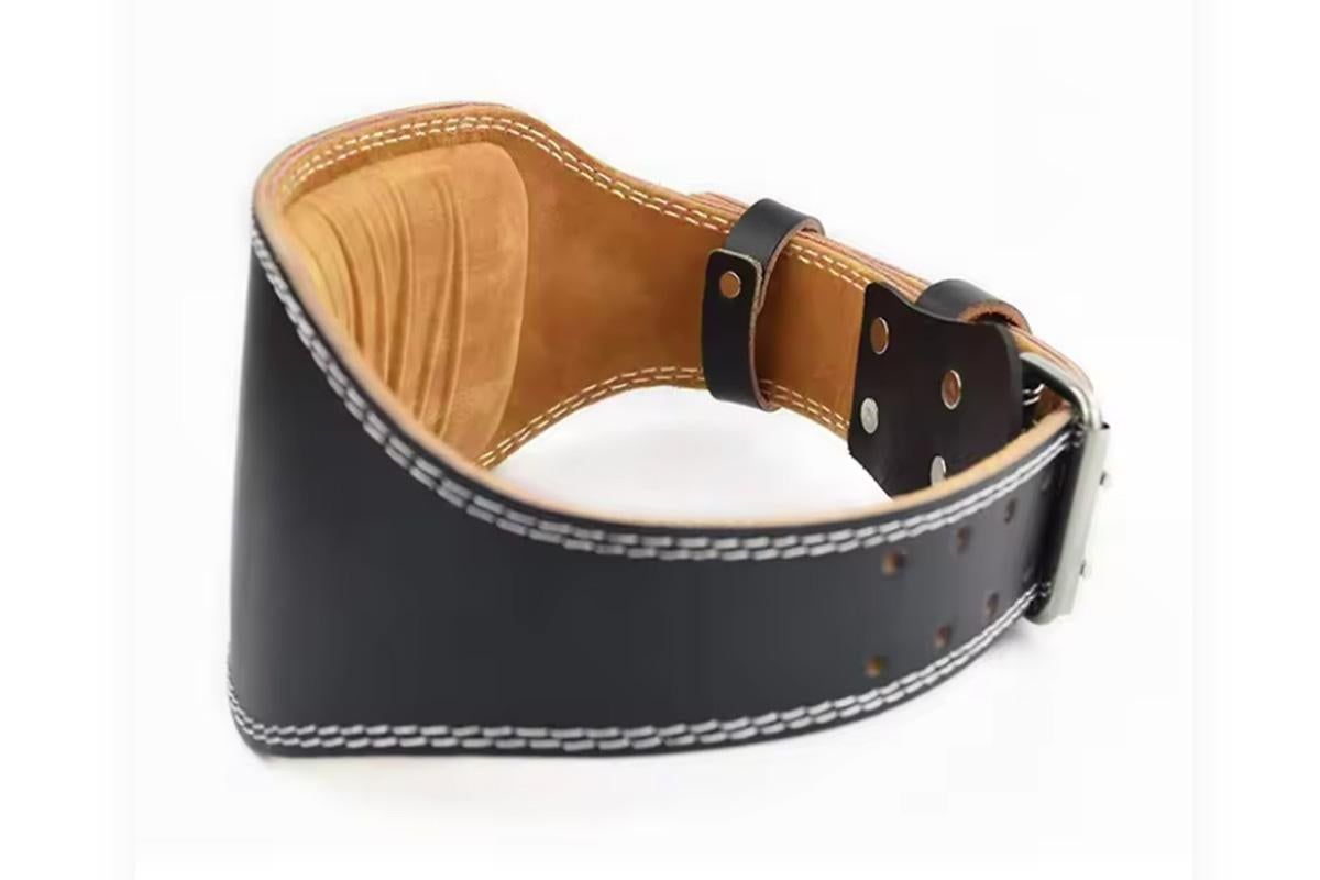 PU Leather Gym Waist Support Belt for Fitness Training and Back Support - S