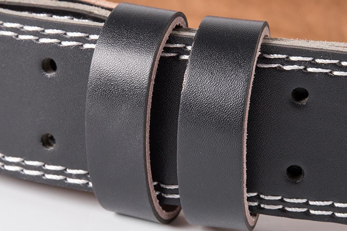 PU Leather Gym Waist Support Belt for Fitness Training and Back Support - S
