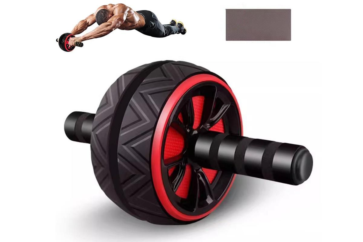 Wide Ab Roller Wheel for Home Gym Core Training - Red