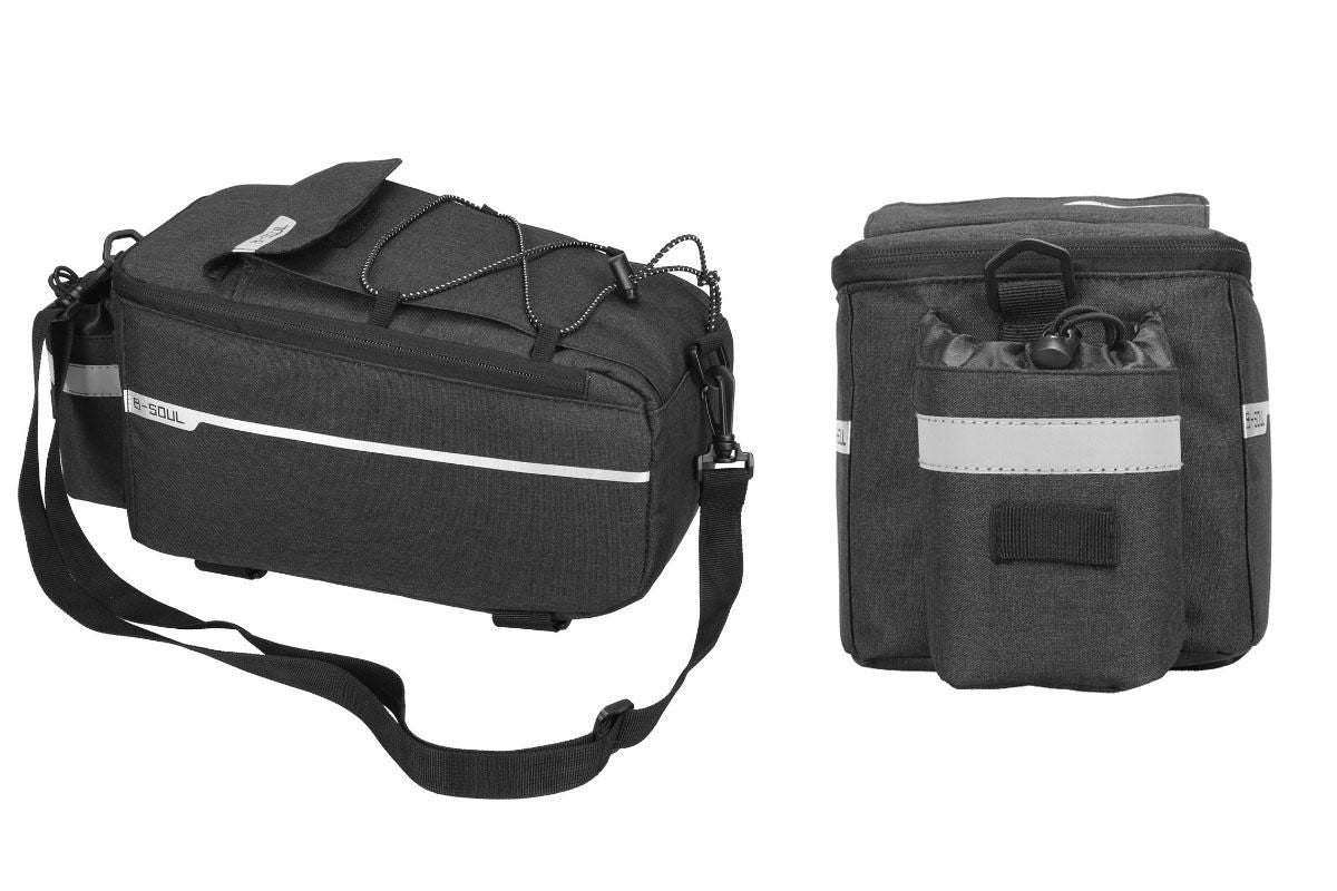 Cycling Rear Rack Water-resistant Storage Bottle Luggage Bag Bike Rear Pannier Bag - Black