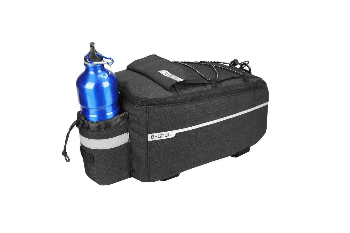 Cycling Rear Rack Water-resistant Storage Bottle Luggage Bag Bike Rear Pannier Bag - Black