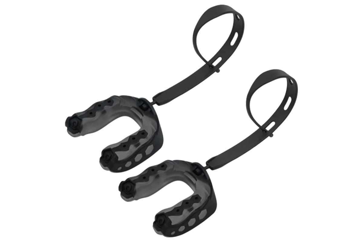 2Pcs Professional Sports Mouthguard Teeth with Strap EVA Sports Mouth Guards -Black