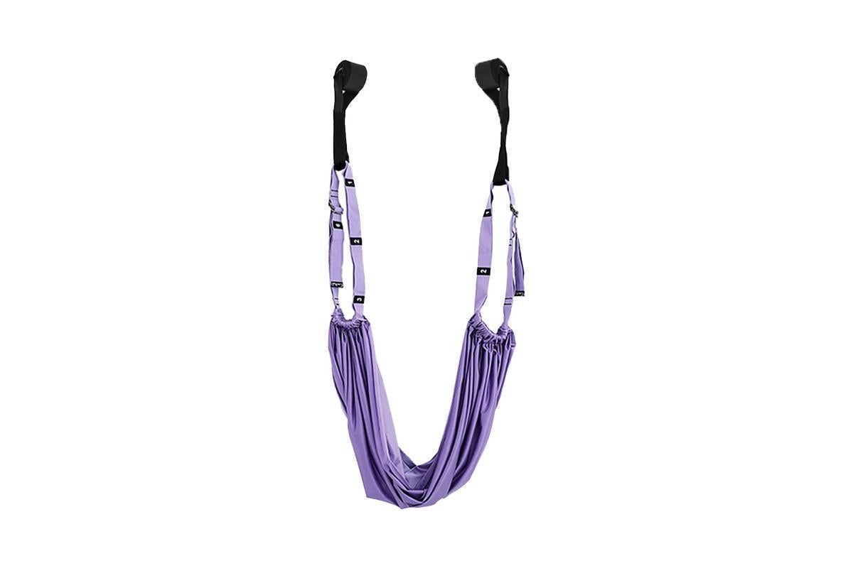 Stretching Exercise Belt Ballet Band Leg with Door Anchor Flexibility Trainer for Dance Aerial Yoga Ballet -Purple