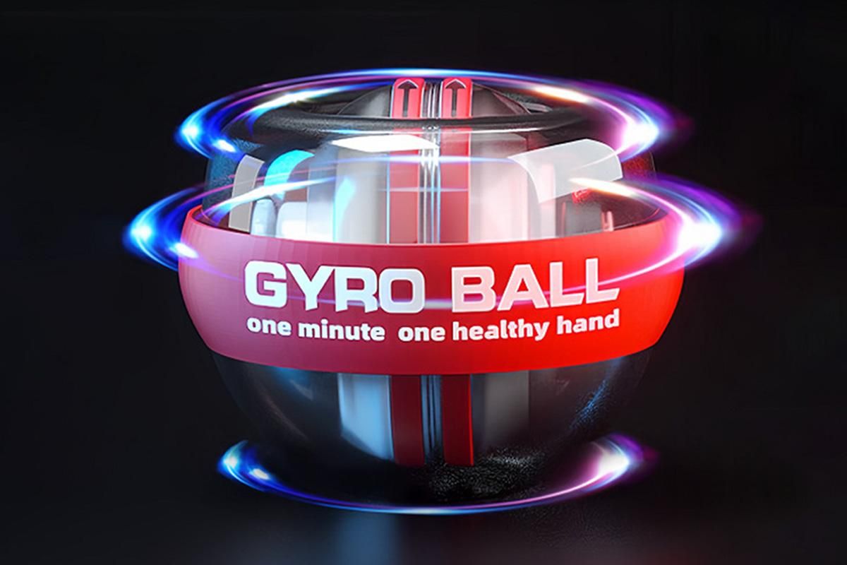 LED Wrist Ball Trainer Auto-Start Wrist Strengthener Gyroscopic Forearm Exerciser Gyro Ball for Strengthen Arms Muscles Wrist -Red