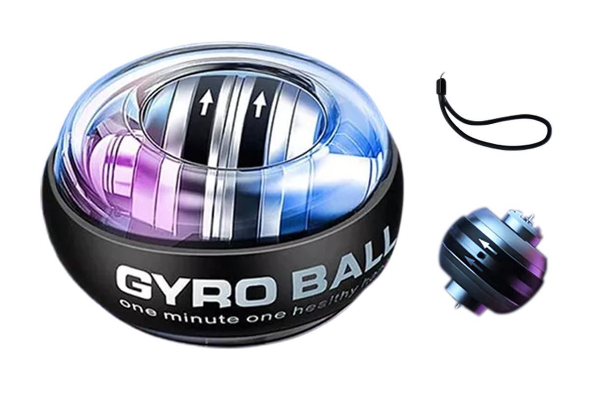 LED Wrist Ball Trainer Auto-Start Wrist Strengthener Gyroscopic Forearm Exerciser Gyro Ball for Strengthen Arms Muscles Wrist -Blue