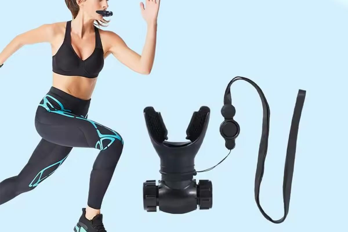 Respiratory Trainer Compact Lung Exercise Device Breathing Trainer -Black