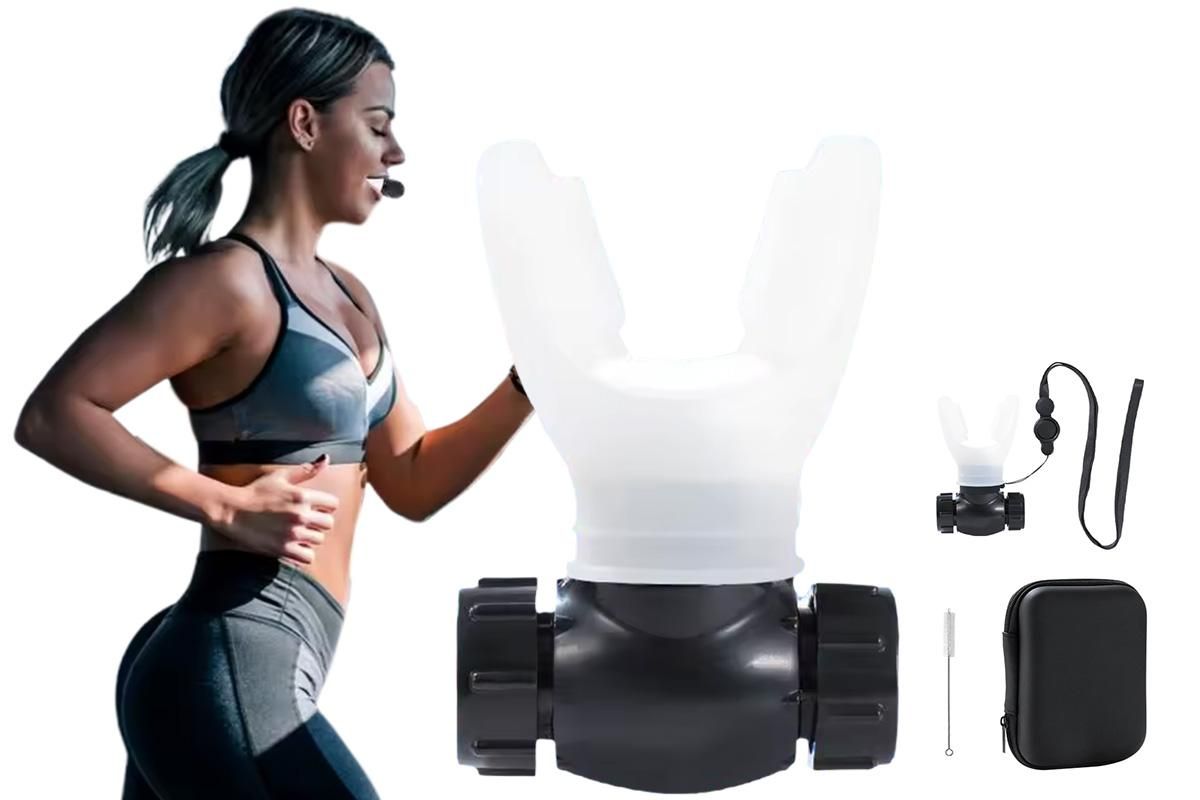 Respiratory Trainer Compact Lung Exercise Device Breathing Trainer -Black