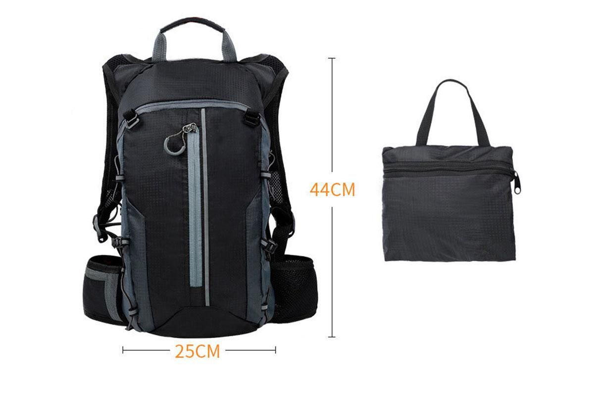 Small Daypack 10L Waterproof Bicycle Bag Backpack Ultralight Bike Water Bag for Women Men - Black