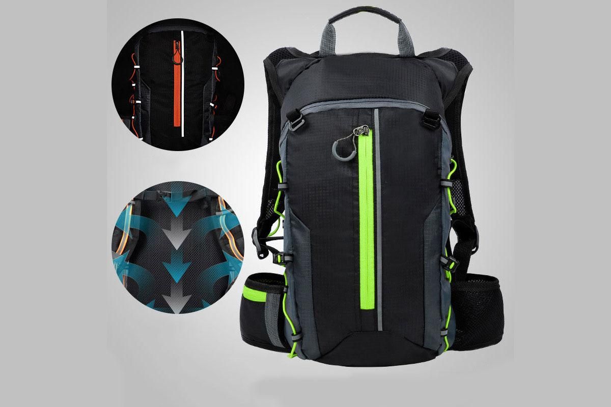 Small Daypack 10L Waterproof Bicycle Bag Backpack Ultralight Bike Water Bag for Women Men - Green