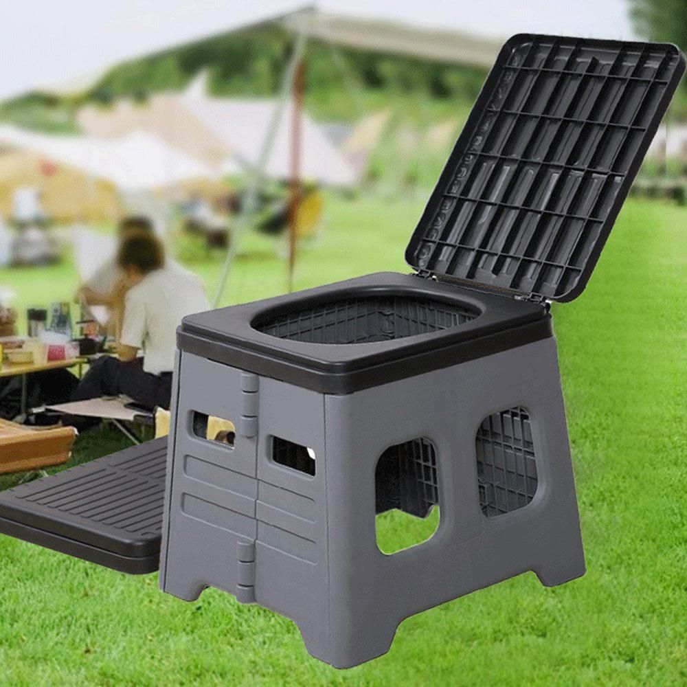Portable Folding Toilet for Camping and Travel Grey