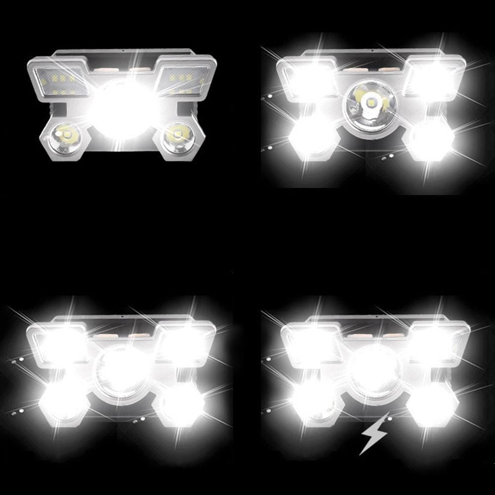 USB Rechargeable LED Headlamp with 4 Modes for Camping Fishing & Outdoor