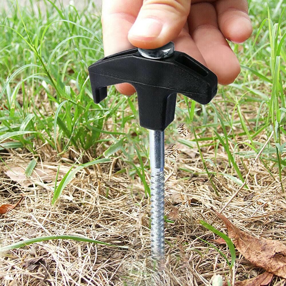 20PCS Galvanized Steel Camping Tent Pegs Ground Stakes for Hiking Outdoors