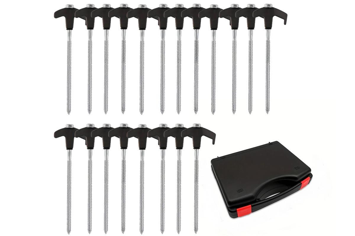 20PCS Galvanized Steel Camping Tent Pegs Ground Stakes for Hiking Outdoors
