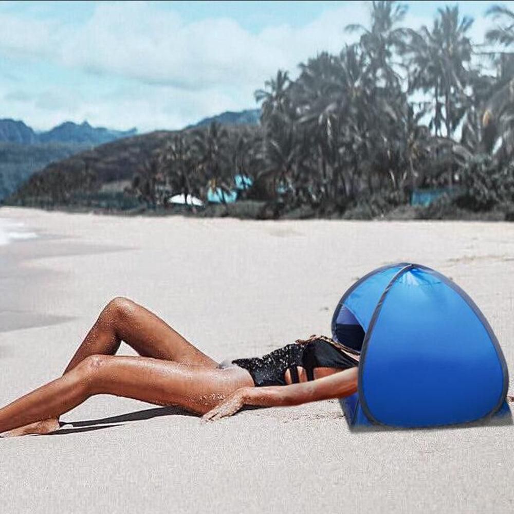 Mini Beach Headrest Tent UV Protection Sun Shelters Blue