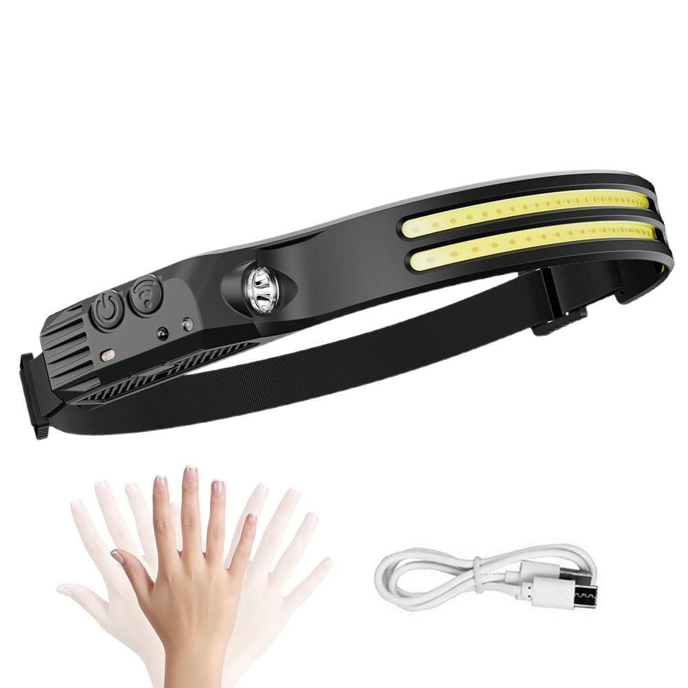 Rechargeable Head Torch Motion Sensor USB Headlamp for Outdoor Activities
