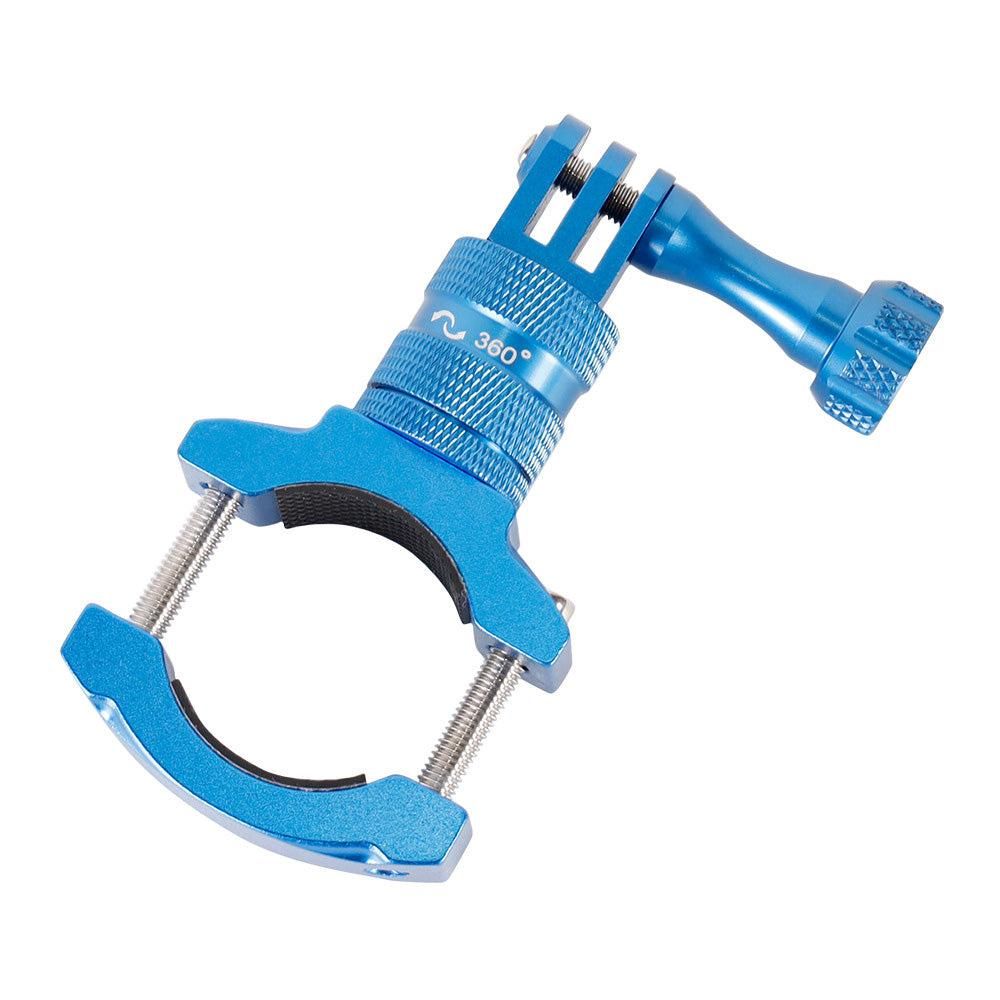 360-Degree Rotating Bike Handlebar Mount for GoPro Hero 13 12 11 Cameras Blue