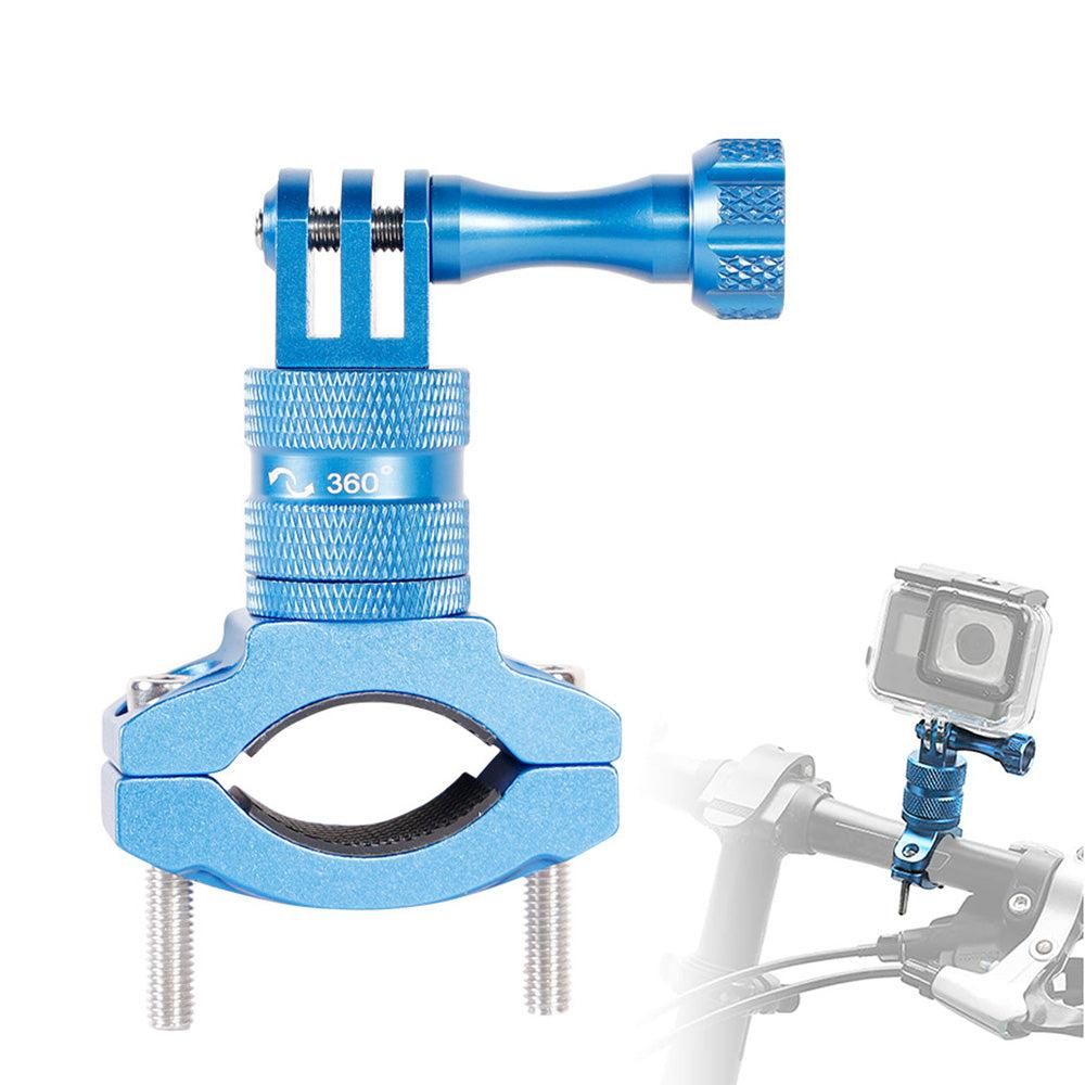 360-Degree Rotating Bike Handlebar Mount for GoPro Hero 13 12 11 Cameras Blue